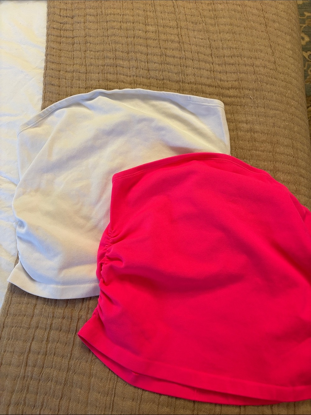Women’s Strapless Bodysuit Duo - White & Hot Pink